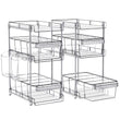 WAKISA Clear 3-Tier Pull-Out Organizer Set – Modular Acrylic Storage Drawers with Adjustable Dividers (Transparent)