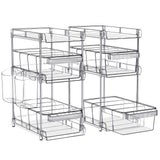 WAKISA Clear 3-Tier Pull-Out Organizer Set – Modular Acrylic Storage Drawers with Adjustable Dividers (Transparent)