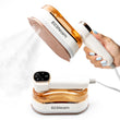 White 2-in-1 Professional Handheld Garment Steamer 1200W Foldable Travel Steam Iron with Ceramic Soleplate