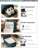 Travel Backpack Women,Carry On Backpack Flight Approved 18x14x8 inches Bag Spirit Airlines Personal ltem,College Sports Hiking Rucksack Waterproof Outdoor Casual Daypack Laptop Blackpack,Peacock Blue