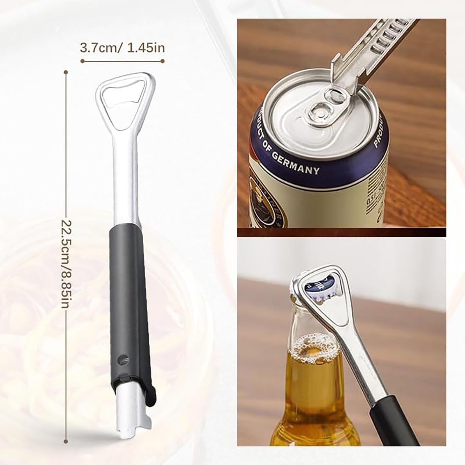 2-in-1 Adjustable Jar & Bottle Opener – Stainless Steel Lid Gripper for Weak Hands