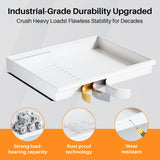 Extra-Wide Pull-Out Cabinet Organizer – Full-Extension 3-Rail No-Drill Slide-Out Drawers (White)