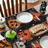 Black Halloween Dining Placemats – Set of 4 Stylish 100% Polyester Table Mats by Artoid Mode (18x12”)