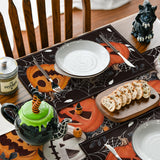 Black Halloween Dining Placemats – Set of 4 Stylish 100% Polyester Table Mats by Artoid Mode (18x12”)