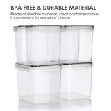 6-Piece Airtight Pantry Food Storage Container Set – Mixed Sizes BPA-Free Canisters with Labels