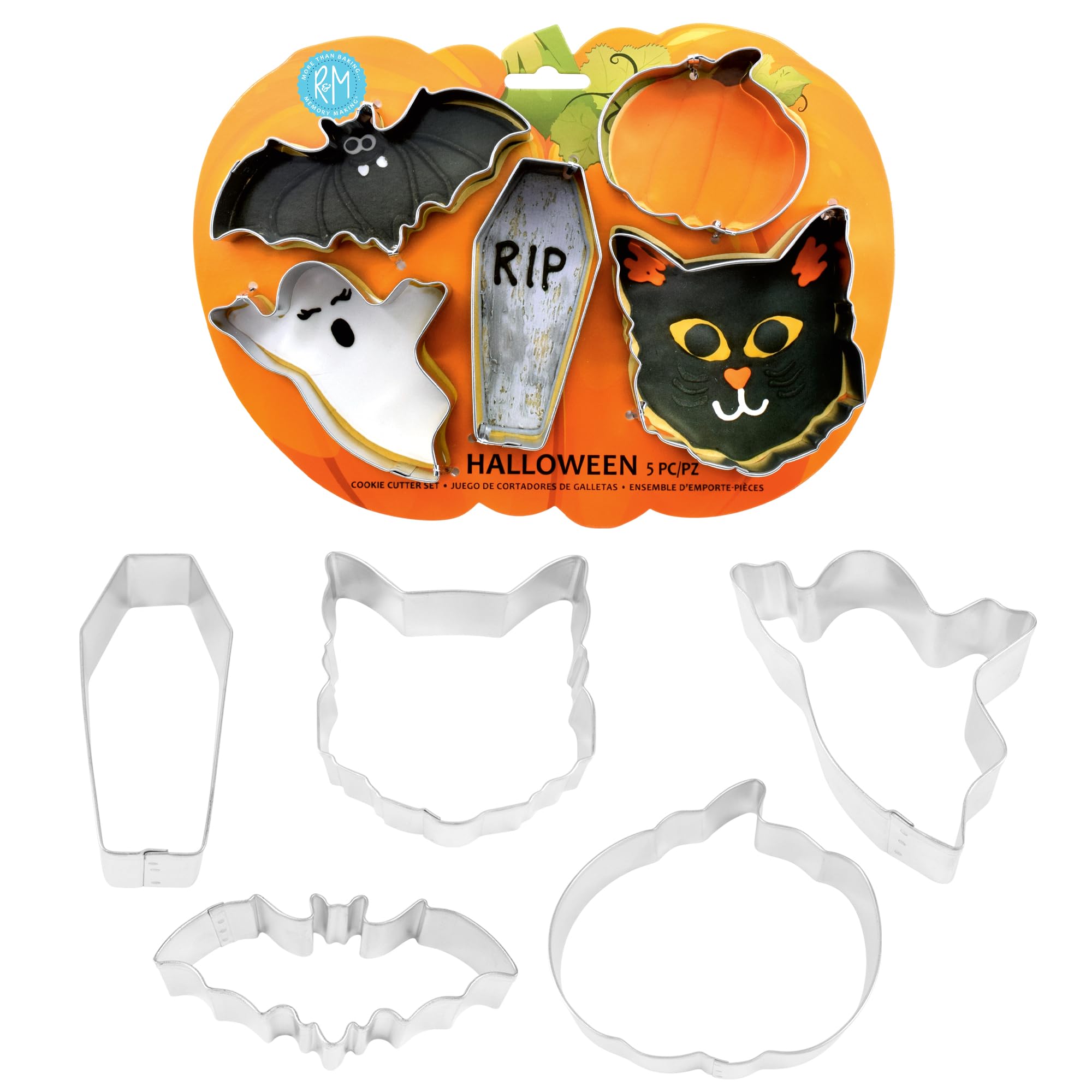 5PCS Halloween Cookie Cutter Set – Premium Stainless Steel Baking Tools for Perfect Spooky Treats 🍪