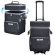 SDLINR 72-Can Large Rolling Cooler, Leakproof Insulated Soft Cooler with Detachable Cart & All-Terrain Wheels (Dark Gray)