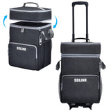 SDLINR 72-Can Large Rolling Cooler, Leakproof Insulated Soft Cooler with Detachable Cart & All-Terrain Wheels (Dark Gray)