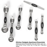 Magnetic Stainless Steel Measuring Spoons Set with Leveler & Stackable Design