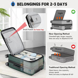 Rainsmore 20” Expandable Hardside Carry-On Luggage with Front Laptop Compartment, TSA Lock & Spinner Wheels (Green)