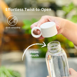 22 oz Clear Tritan Water Bottle with Leakproof Lid and Carry Ring