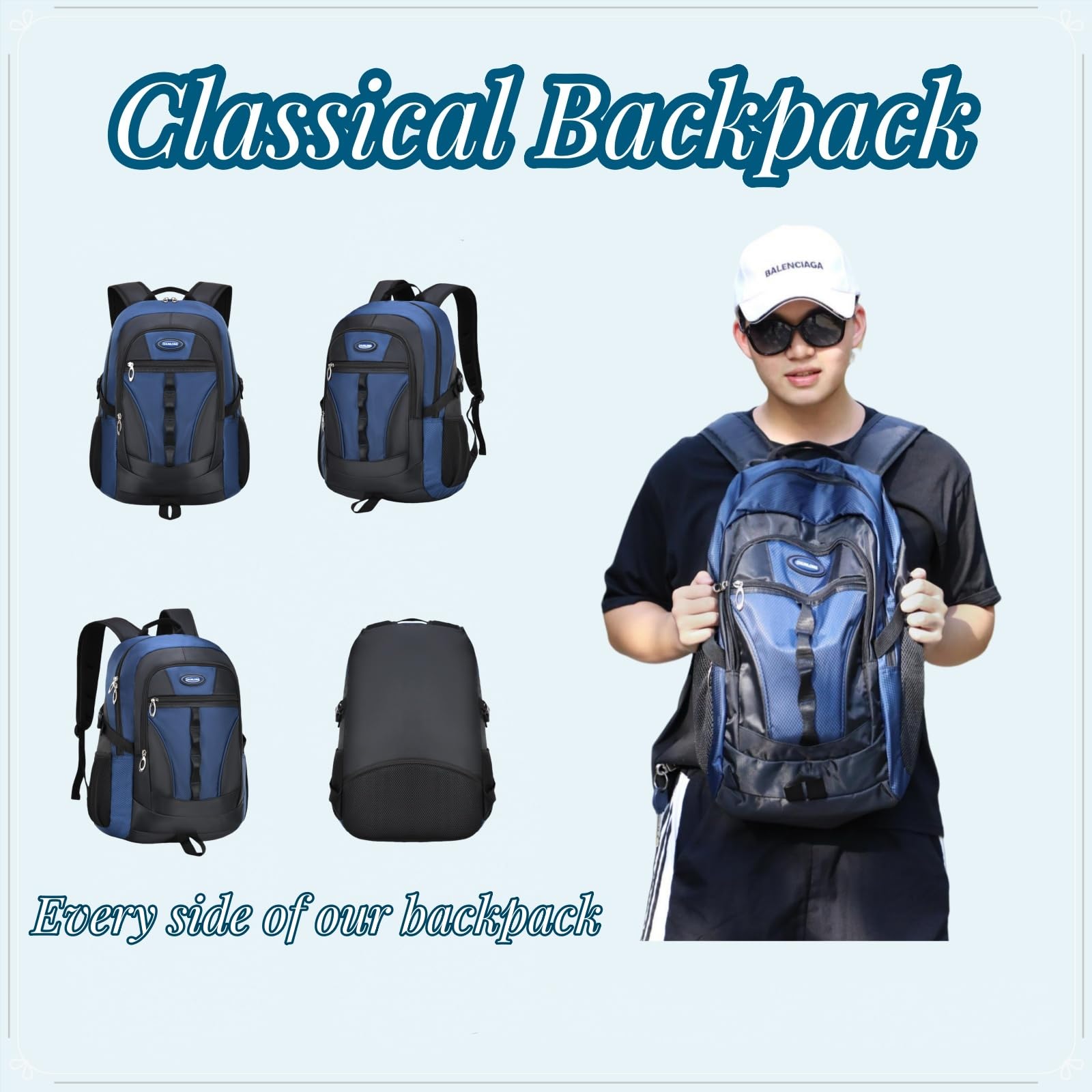 VIDOSCLA Kids School Backpack for Boys & Girls – Water-Resistant Lightweight Bookbag (Sky Blue)