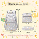 Daisy Print School Backpack Set with Insulated Lunch Bag