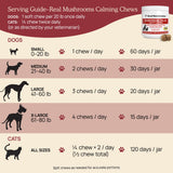 Natural Calming Chews for Dogs & Cats with Reishi & Lion’s Mane – Plant-Based Mood Support & Immune Health Supplement (Vegan Formula)