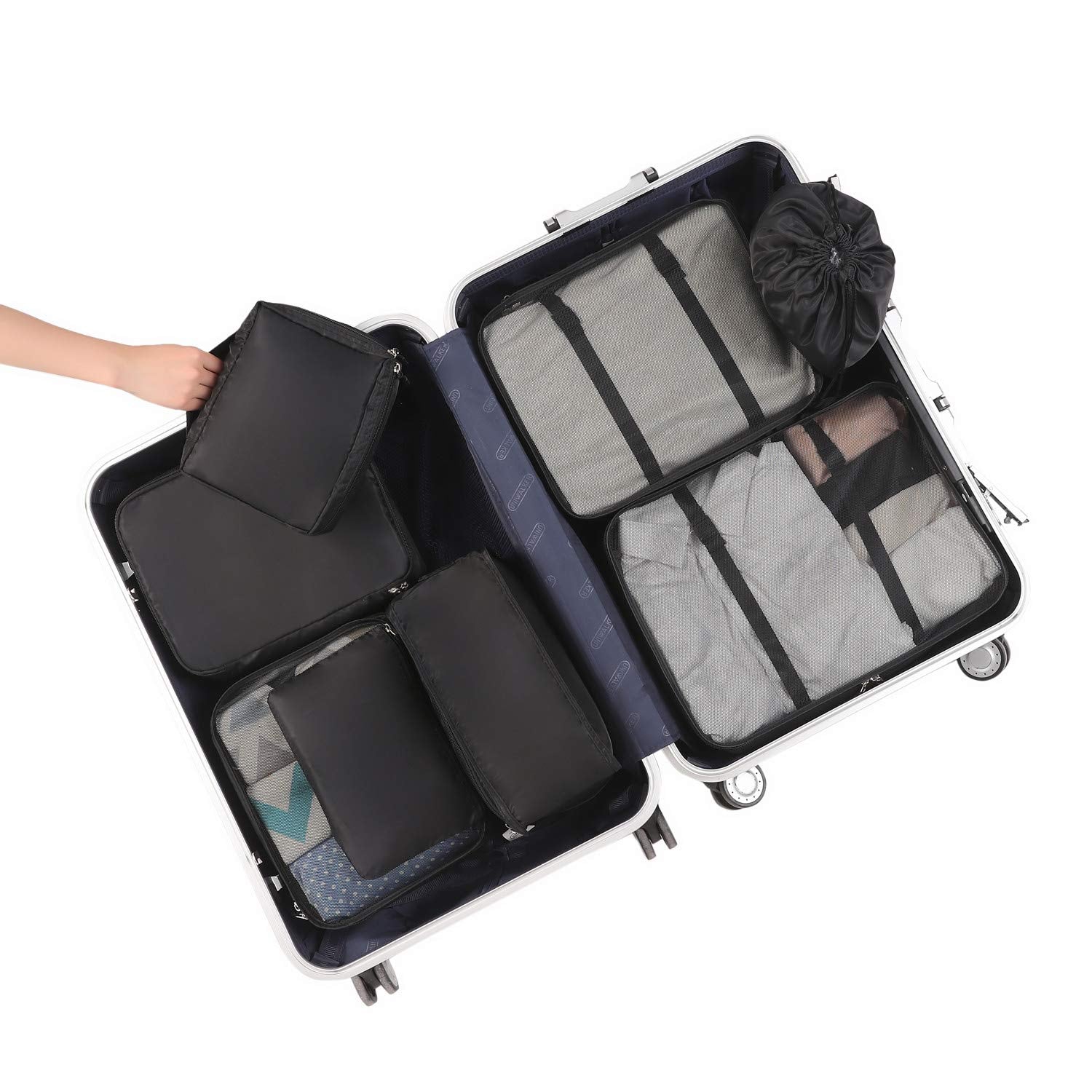 Travel Packing Cubes Set for Suitcases, Lightweight Luggage Organizer Bags