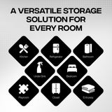 Black Stackable Storage Bin with Handles – Pantry, Closet & Home Organizer