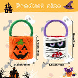 2-Pack Halloween Trick or Treat Bags – Pumpkin & Mummy Design (Reusable Fabric Candy Totes)
