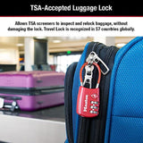 Master Lock TSA Accepted Combination Luggage Lock with Flexible Steel Cable, Resettable 3-Dial Travel Padlock