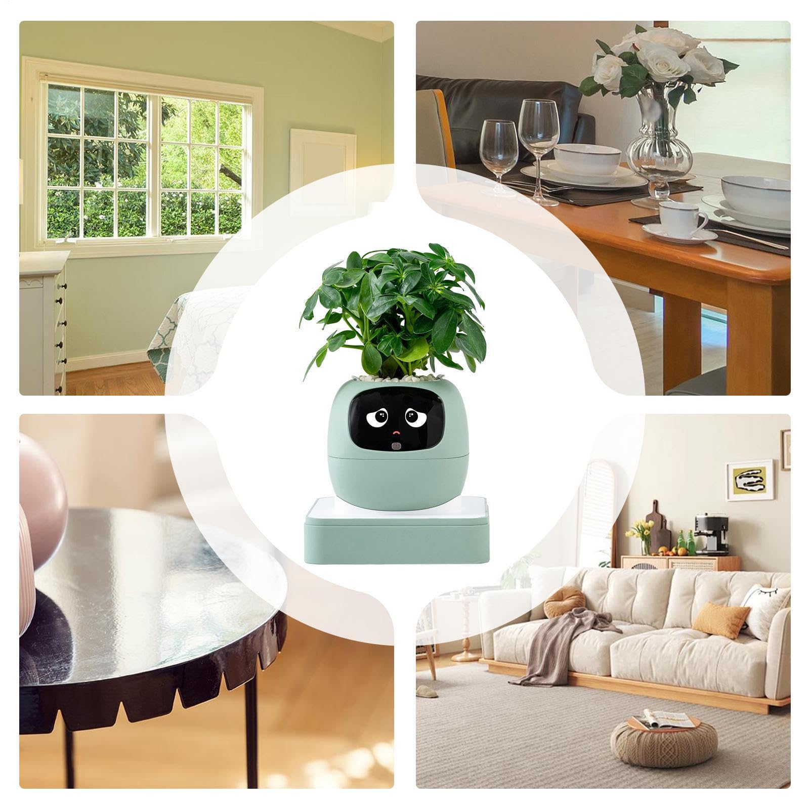 AI Smart Planter with Interactive Display, Plant Health Sensor, Gesture Control, and Animated Expressions for Indoor Plant Care