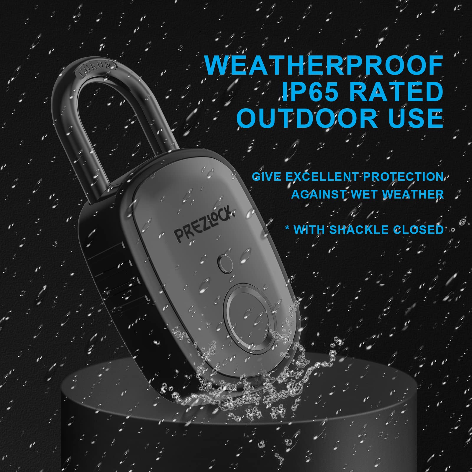 Heavy Duty Fingerprint Smart Padlock with Backup Key, Weatherproof Biometric Security Lock for Gym, Bike, Storage & Outdoor Use