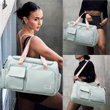 Small Gym Bag for Women – Lightweight Travel Duffle & Weekender Bag with Shoe Compartment and Toiletry Pouch (Green)