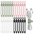 Nearockle Reusable Silicone Cable Ties – Adjustable Cord Organizer Straps for Home, Office & Travel (24-Pack, Multicolor)