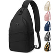 PRITENT Crossbody Sling Bag for Women & Men – Waterproof Chest Backpack with Adjustable Strap (Black)
