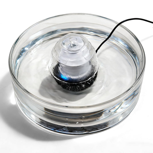 Premium Glass Cat Water Fountain 2.7L (90oz) – Ultra-Quiet Automatic Pet Hydration System (White)