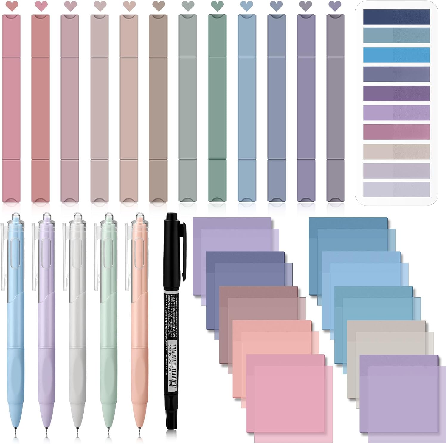 38-Piece Book Annotation Kit with Highlighters, Tabs and Sticky Notes