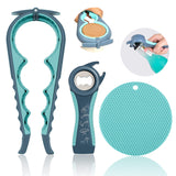 Multi-Function Jar & Bottle Opener Set for Weak Hands – Ergonomic, Non-Slip Kitchen Aid
