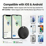 Dual System Bluetooth Tracker Tags 4-Pack, Apple Find My & Google Find Hub Compatible Item Locator with Sound Alert