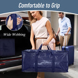 Extra Heavy-Duty Large Moving Bags (6-Pack) – 23+ Gallon Storage Totes with Strong Zippers & Comfortable Handles, Dark Blue
