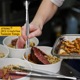 Professional Stainless Steel Kitchen Tweezers Set – 12 Inch Precision Cooking Tongs (2 Pack)