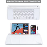 Varhomax Tempered Glass Desktop Whiteboard Organizer with Storage Compartments & Phone Holder for Office Productivity