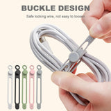 Reusable Silicone Cable Organizer Ties – Elastic Button-Style Cord Management for Home & Office (10-Pack, Multi-Color)