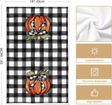 Halloween Dish Towels Set of 4 – Buffalo Plaid Kitchen Towels by Artoid Mode (18x26”)