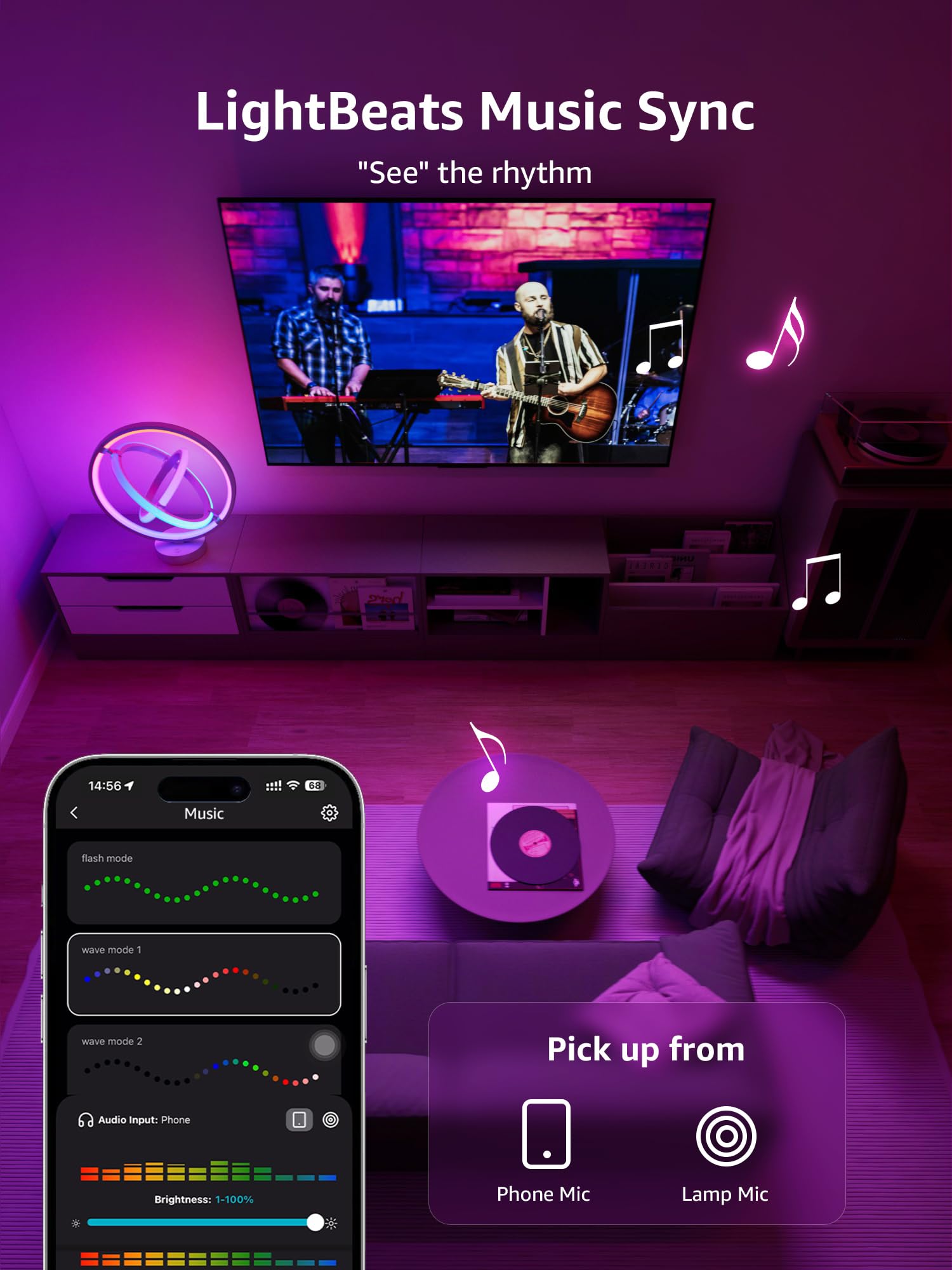 Lepro AI RGBIC Smart Table Lamp – 196 LED Addressable Designer Light with Alexa & Music Sync