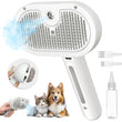 Self-Cleaning Cat Steam Grooming Brush with Mist Spray, Deshedding and Massage Tool for Cats and Dogs with Soft Stainless Steel Bristles