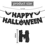 Happy Halloween Banner & Hanging Swirl Set – 17PCS Black & Orange Ceiling Decorations with Glitter Foil