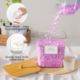 HOMEPEKITE Laundry Pods Storage Container Set (3+1 Pack) – Clear Acrylic Jars with Wooden Lids & Labels for Laundry Room Organization