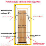 DINDON Solid Wood Pull-Out Spice Rack Cabinet Organizer – Slim Slide-Out Storage Shelf for Kitchen & Pantry (Natural Wood)