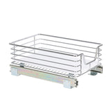 Household Essentials Glidez Single-Tier Pull-Out Cabinet Organizer – Chrome Slide-Out Storage with Protective Liner