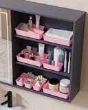 25-Piece Pink Drawer Organizer Set – Stackable Plastic Storage Trays for Makeup, Jewelry, Office & Kitchen Drawers