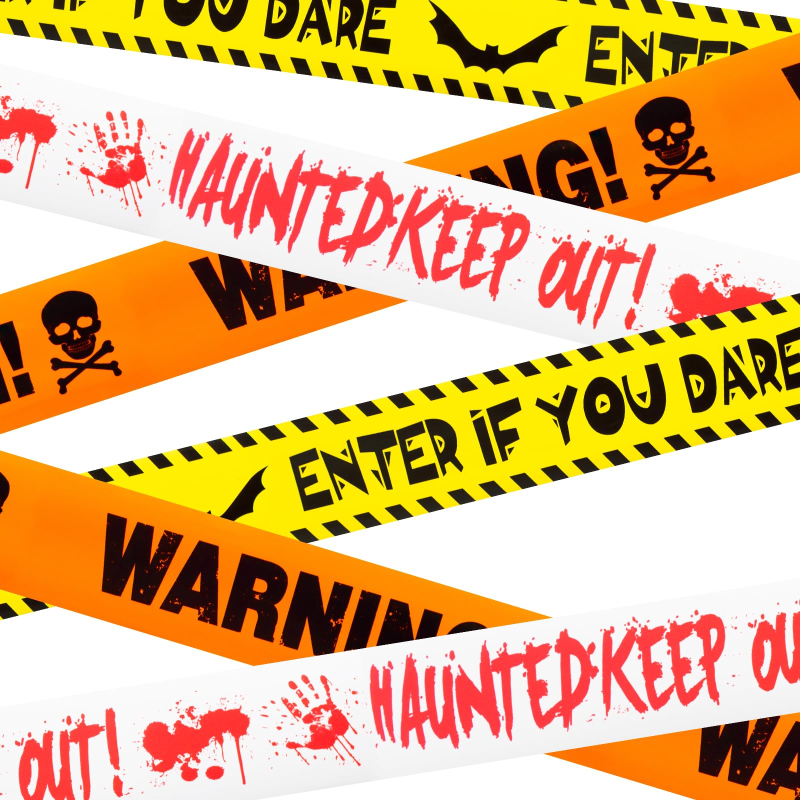 3PCS Halloween Caution Tape Set – “Warning”, “Enter If You Dare”, “Haunted Keep Out” 270ft Non-Adhesive Decoration Roll
