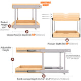 Jowboow 2-Tier Wooden Pull-Out Cabinet Shelves – Independent Slide-Out Drawers with Heavy-Duty Glide System