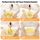 Dual Potato Masher Set – Stainless Steel Heavy-Duty Mashers with Ergonomic Handles (2-Piece)