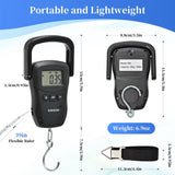 Rechargeable Digital Luggage Scale – Portable Travel Baggage Weight Scale with LCD Display & 110lb Capacity (Black)
