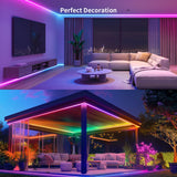 RGBIC COB LED Strip Lights 2×20FT – 16M Colors Music Sync Smart Strip with App & RF Remote