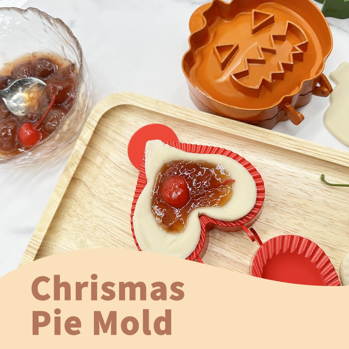 Halloween Dough Presser Pocket Pie Molds Set – 3-Piece Apple, Pumpkin & Acorn Shapes – BPA-Free Hand Pie & Cookie Cutters