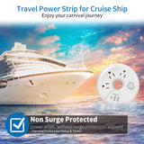 Compact Travel Power Strip with 3 Outlets & 3 USB Ports – Desktop Charging Station with 3ft Cord (White)